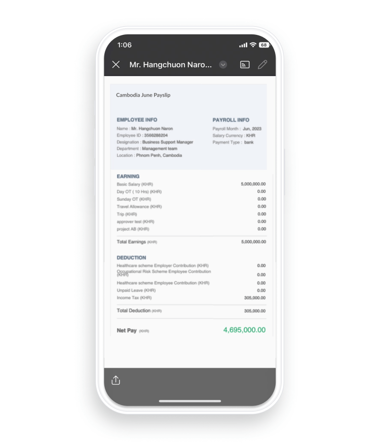 Downloadable PDF Payslip